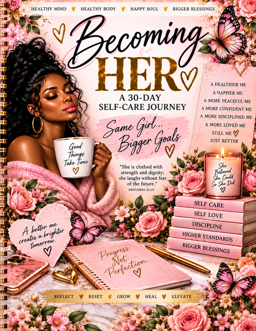 Becoming HER: A 30-Day Self-Care Journey digital journal cover